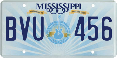 MS license plate BVU456