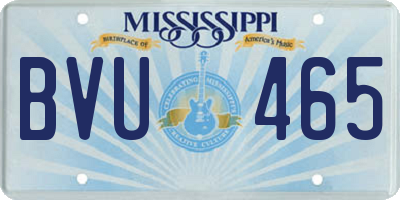 MS license plate BVU465