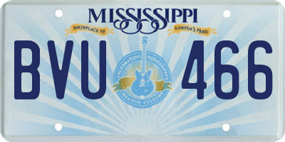 MS license plate BVU466
