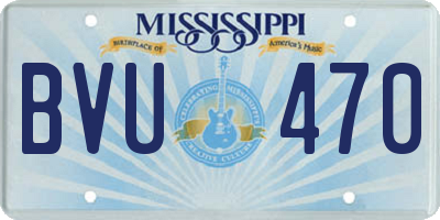 MS license plate BVU470