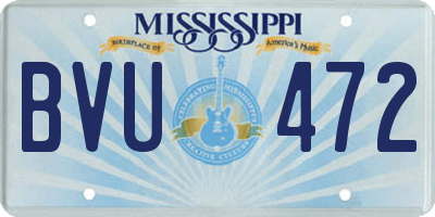 MS license plate BVU472