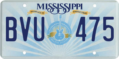 MS license plate BVU475