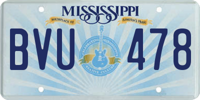MS license plate BVU478