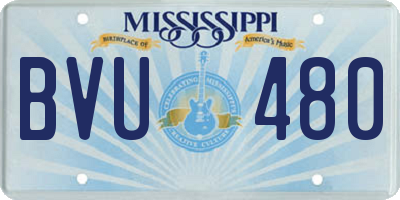 MS license plate BVU480