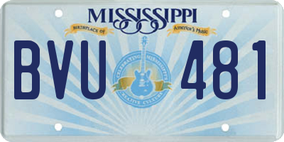 MS license plate BVU481