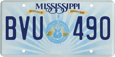 MS license plate BVU490