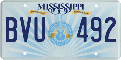MS license plate BVU492