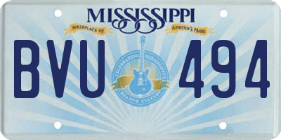 MS license plate BVU494