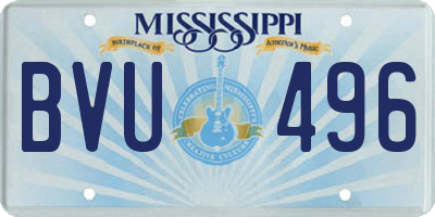 MS license plate BVU496