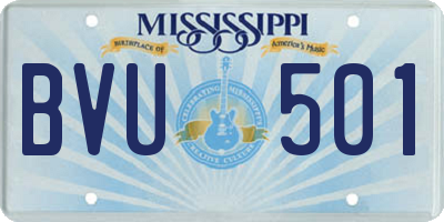 MS license plate BVU501