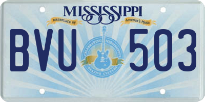 MS license plate BVU503