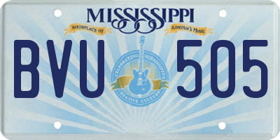 MS license plate BVU505