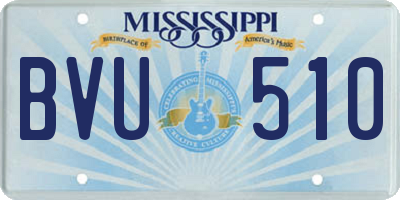 MS license plate BVU510