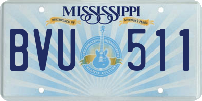 MS license plate BVU511