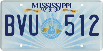 MS license plate BVU512