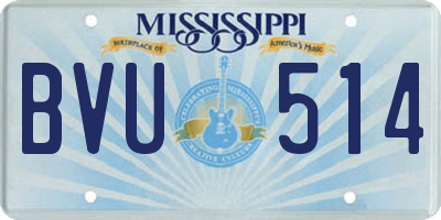 MS license plate BVU514
