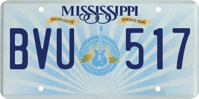 MS license plate BVU517