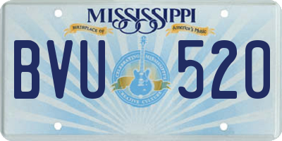 MS license plate BVU520