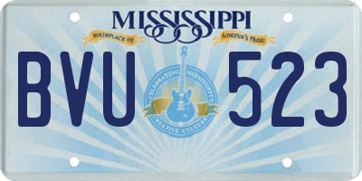 MS license plate BVU523