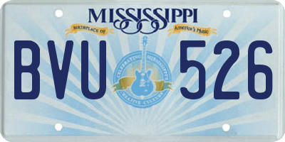MS license plate BVU526