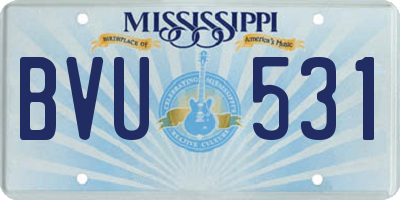 MS license plate BVU531