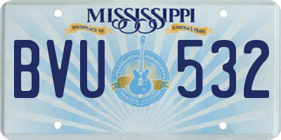 MS license plate BVU532