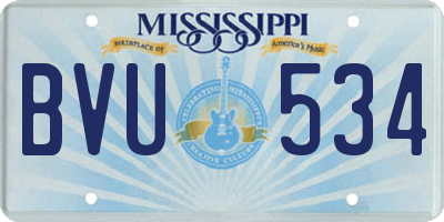 MS license plate BVU534