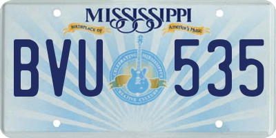 MS license plate BVU535