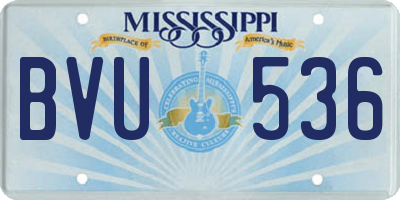 MS license plate BVU536