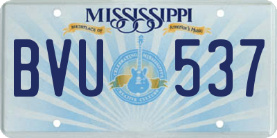 MS license plate BVU537