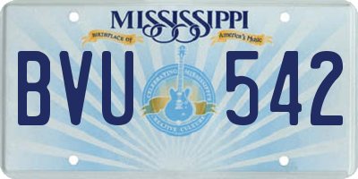 MS license plate BVU542