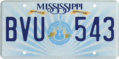 MS license plate BVU543