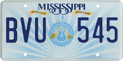 MS license plate BVU545