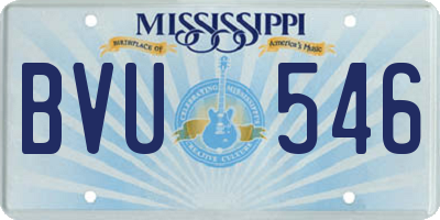 MS license plate BVU546
