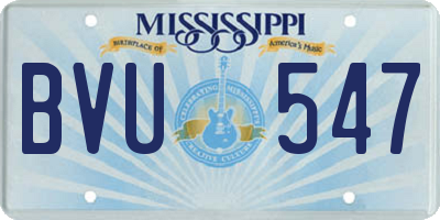 MS license plate BVU547