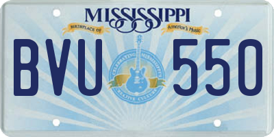 MS license plate BVU550