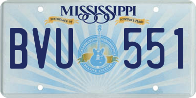 MS license plate BVU551