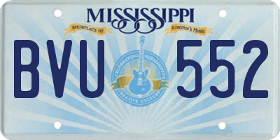 MS license plate BVU552