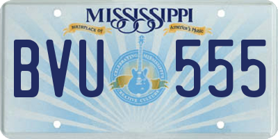 MS license plate BVU555