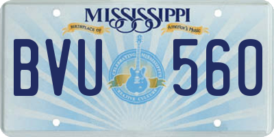 MS license plate BVU560