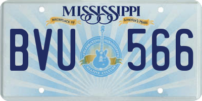 MS license plate BVU566