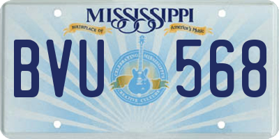 MS license plate BVU568