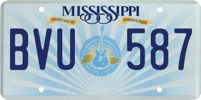 MS license plate BVU587