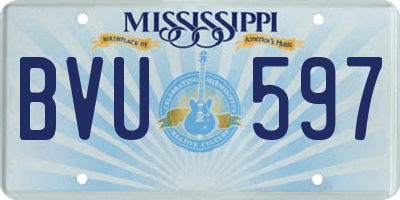 MS license plate BVU597