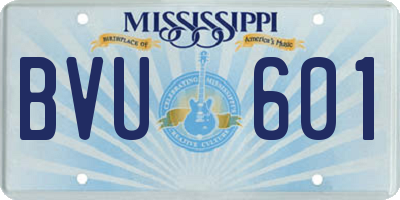 MS license plate BVU601