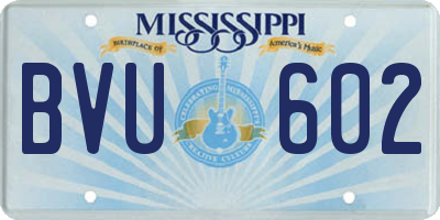 MS license plate BVU602