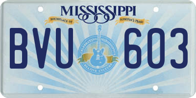 MS license plate BVU603
