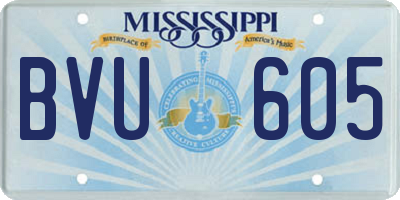 MS license plate BVU605