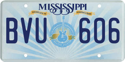 MS license plate BVU606