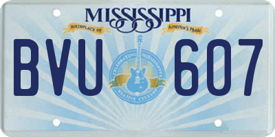 MS license plate BVU607
